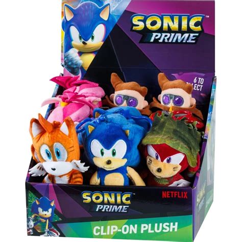 Sonic Prime Netflix Soft Plush 15cm Clip On Keyring 6 Assort Son7004 P