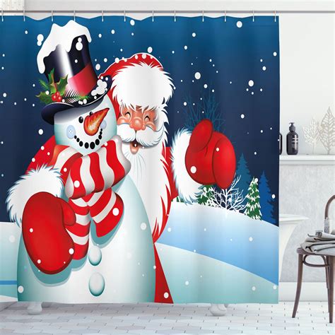 Frosty Friends Whimsical Christmas Shower Curtain To Brighten Your