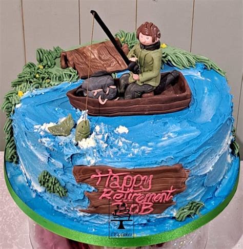 Fishermans Retirement Cake In Boat Cake Retirement Cakes Cake