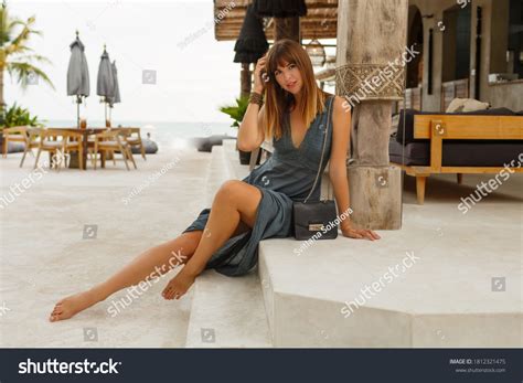 Seductive Brunette Female Sexy Dress Posing Stock Photo 1812321475 Shutterstock