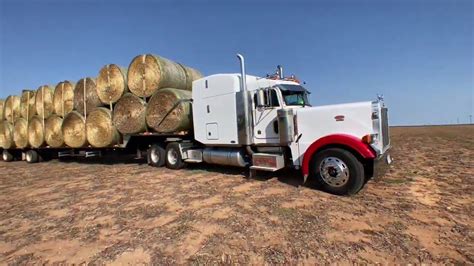 Hauling Round Bale Hay Stepdeck Hay Haul Abandoned School 806 Driver