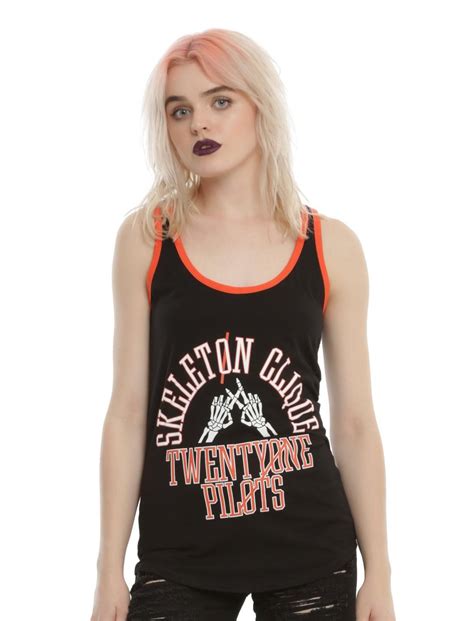 Twenty One Pilots Skeleton Clique Girls Ringer Tank Top Hot Topic