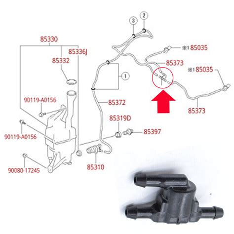 Front Windscreen Wiper Washer Non Return Valve Check Hose Tee T 3 Way