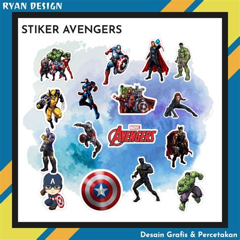 Jual Stiker Aesthetic Tema Marvel Avengers 1 Pack Isi 16 Pcs Stiker