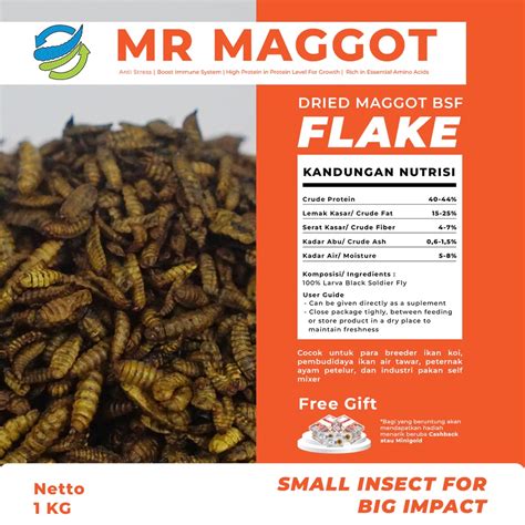 Jual Mr Maggot Maggot Kering Bsf Flake Pakan Ikan Koi Oscar