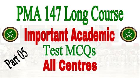 PMA 147 Long Course Most Important Academic Test MCQs PMA Long Course