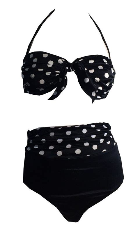 Black And White Polka Dot Bikini Circa 1980s Bikinis Black And White Bikini Polka Dot Bikini