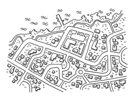 Drawing Of A Town Map Illustrations, Royalty-Free Vector Graphics ...