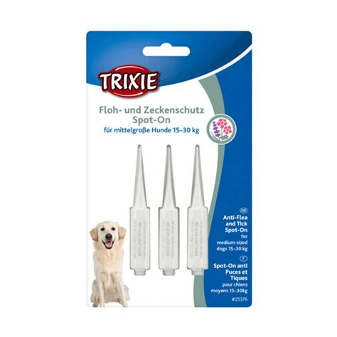 Pipettes Anti Puces Et Tiques Chiens Moyens 15 30kg Trixie 3 X 3mL