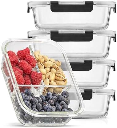 Amazon Reusable Glass Meal Prep Container Set Glass Food