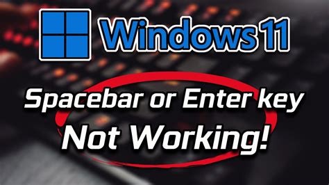 Spacebar Or Enter Key Is Not Working Windows 11 Fix 2024 Tutorial