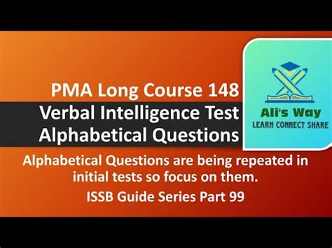 Alphabetical Questions Verbal Verbal Intelligence Test Pma Long Course