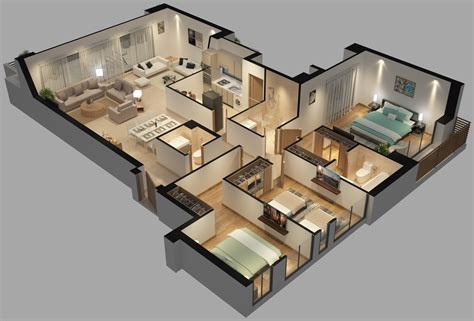 Artstation 3d Floor Plan For A Apartment