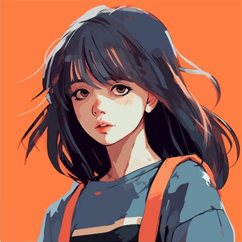 Premium Vector | A digital painting of a girl anime style vector ...