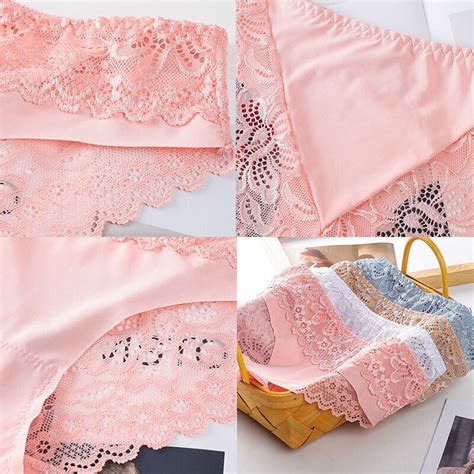 Women Seamless Underwear Sexy Lace Lingerie Knickers Ice Silk Panties