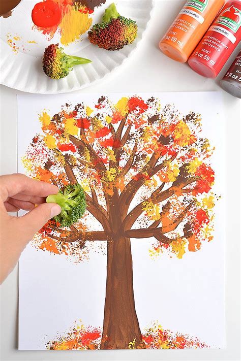 Easy Tree Painting For Kids Fall Crafts For Kids Fall Tree Painting