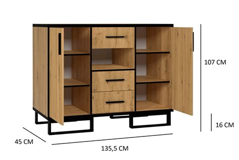 Komoda Z Szufladami I Szafkami Industial Olsen Cm Meblini Pl