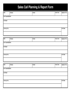 Free Sales Call Sheet Template PRINTABLE TEMPLATES