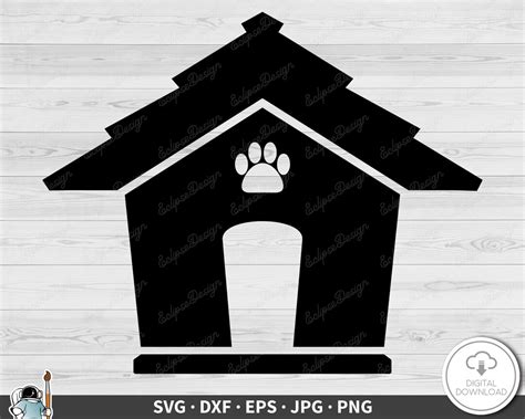 Pet Dog House Svg Clip Art Cut File Silhouette Instant Digital Download