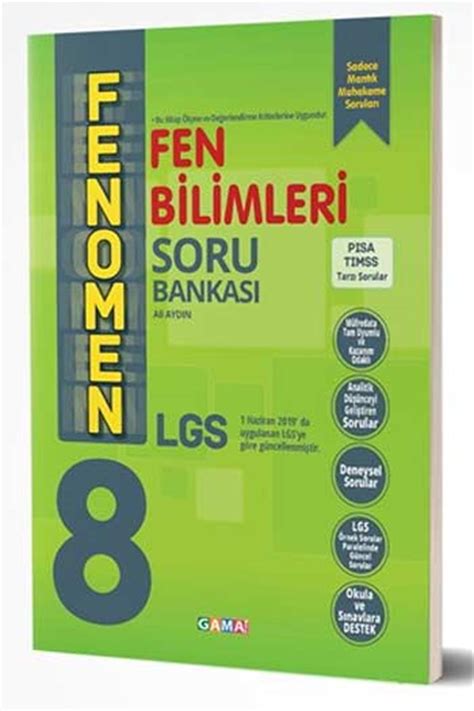 Gama Okul Yayınları FENOMEN 8 Sınıf LGS Fen Bilimleri Soru Bankası