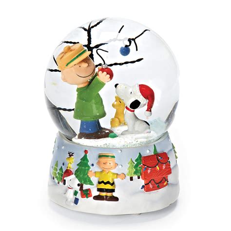 Peanuts Snoopy Y Charlie Brown Globo Musical De Agua Para