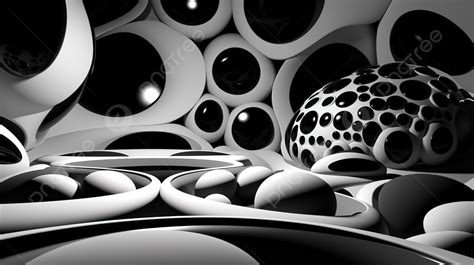 3d Black And White Abstract Background