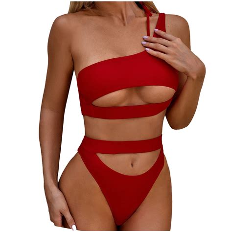 Lowprofile Women S One Piece Swimsuit Bandeau Bandage Bikini Set Push