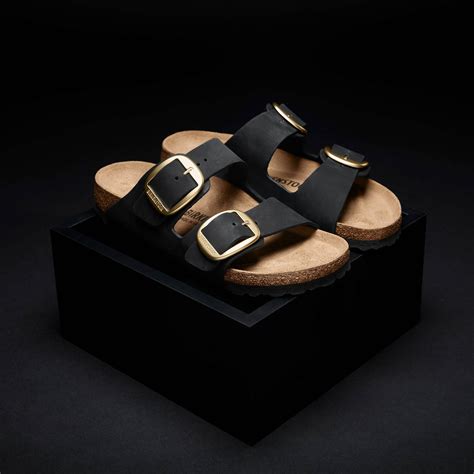 Klapki damskie skórzane Birkenstock Arizona Big Buckle LENB Regular