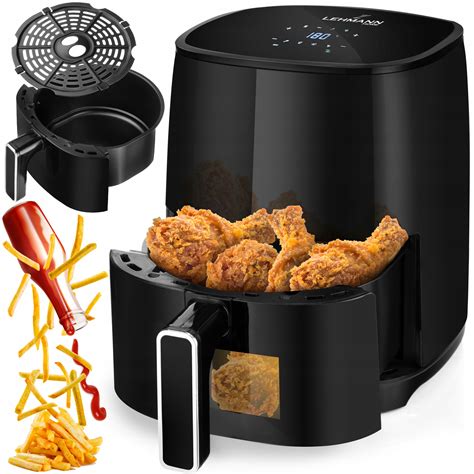 FRYTKOWNICA BEZTŁUSZCZOWA FRYTOWNICA AIR FRYER DUŻA Z OKNEM 1400W