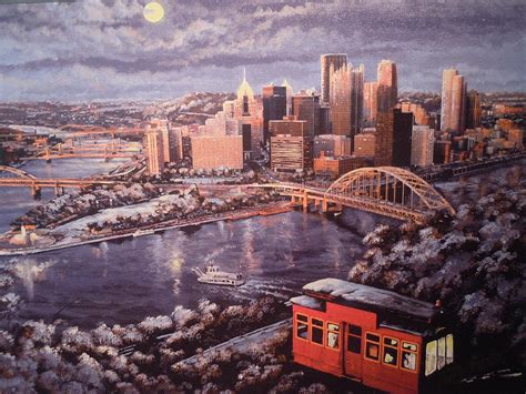 Pittsburgh Winter Painting By James Guentner