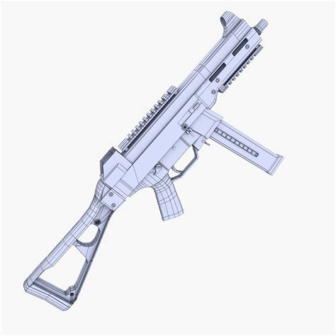 D Model Ump Submachine Gun Vr Ar Low Poly Max Obj Ds Fbx Dxf