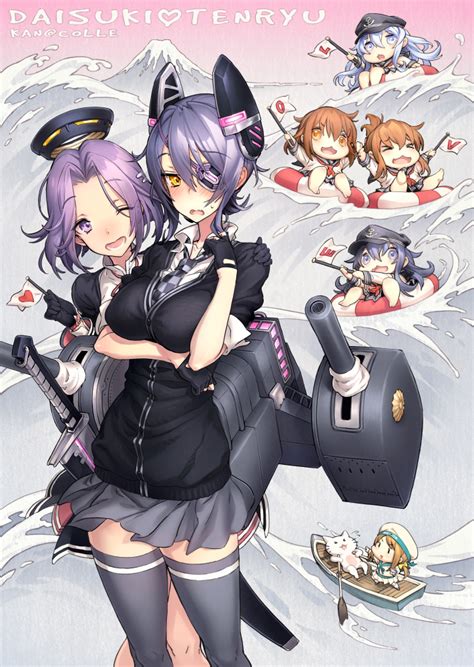 Safebooru 6 Girls Akatsuki Kantai Collection Blue Hair Boat Brown