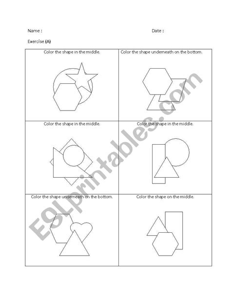 English Worksheets Visual Spatial Worksheet 1