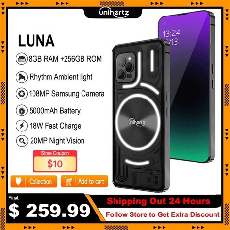 Unihertz Luna Smartphone Rhythm Ambient LED Strip Music Phone 8GB RAM