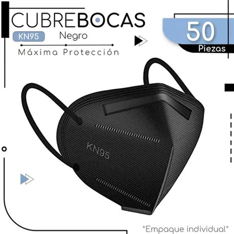 Cubrebocas Kn Negro Pz Mascarilla Certificado Meses Sin Intereses