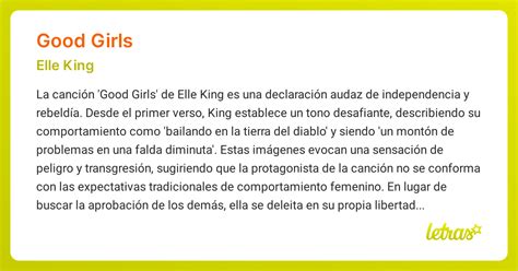 Significado De La Canción Good Girls Elle King Letras