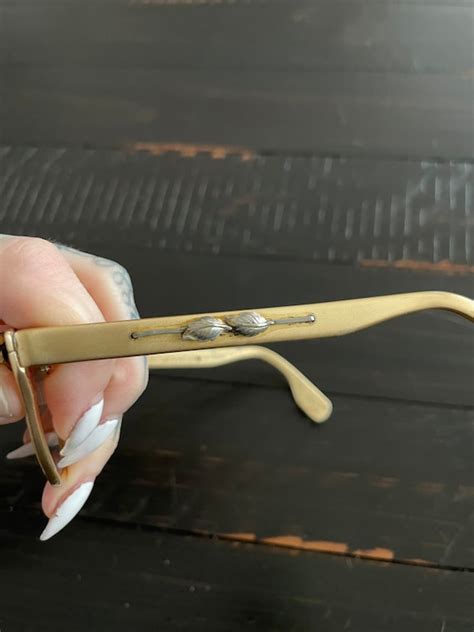 Vintage 1950s Tura Aluminum Cat Eye Glasses All Gold Gem