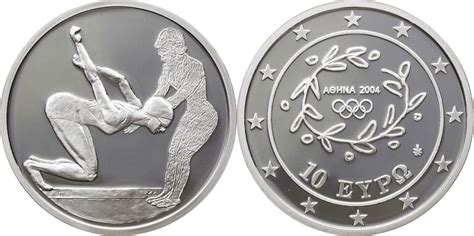 Griechenland 10 Euro Olympische Spiele 2004 In Athen PP Gekapselt