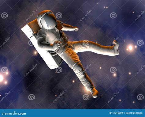 Astronauta Que Flota En Espacio Stock De Ilustración Ilustración De Estrella Cosmonauta 41216009