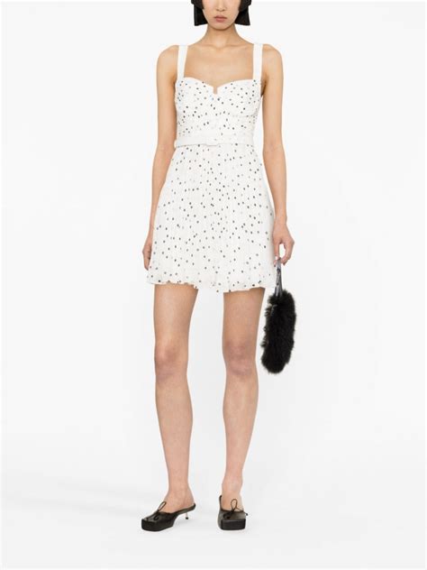 Self Portrait Polka Dot Chiffon Minidress White FARFETCH