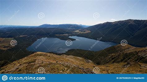 Alpine Mountain Panorama Of Lake Rotoiti From Mount Robert Trail In