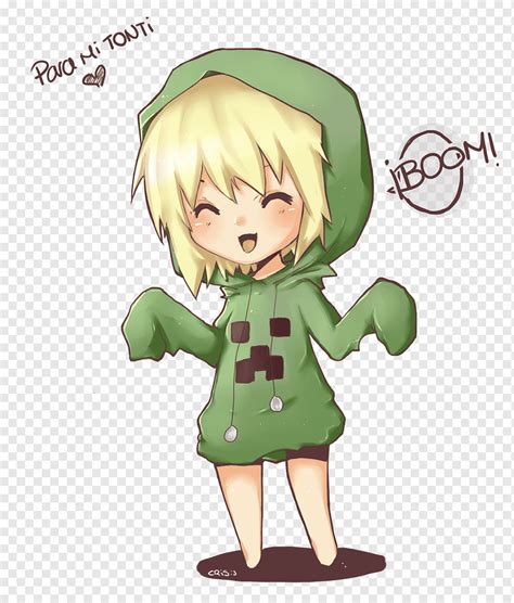 Creeper Minecraft Chibi dibujo animado Creeper animado niño chibi