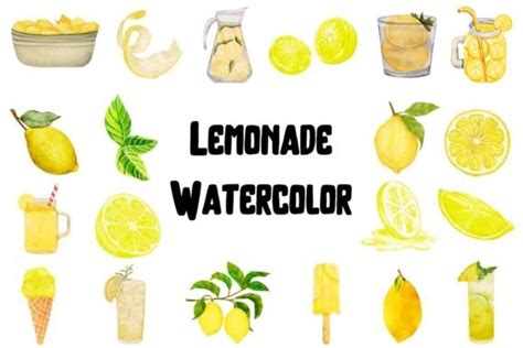 Watercolor Lemonade Clipart Graphic By Bigbosss Creative Fabrica