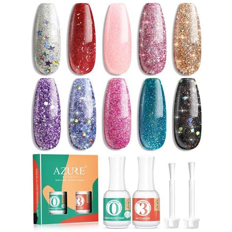 Azurebeauty Colors Dip Powder Starter Kit Glitter Dipping Powder