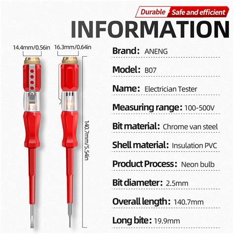 Aneng Home Screwdriver Test Pen Electrical Measuring Pen Voltage Meter