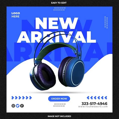 Premium Psd Headphone Sale Social Media Post Template