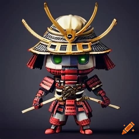 Chibi Robot Samurai Warrior In Front Of A Japanese Castle On Craiyon