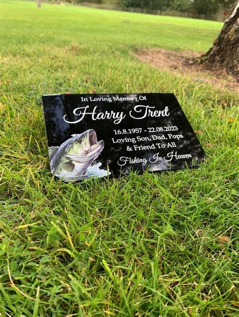 Temporary Headstone Personalised Gravestone Fishing Fish Gone