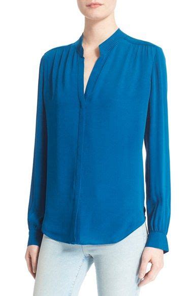 Lagence Bianca Band Collar Silk Blouse Blouse Designs Silk Band Collar Nordstrom Clothes