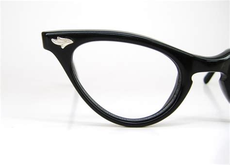 Vintage 50s Black Cat Eye Eyeglasses Frame By Vintage50seyewear